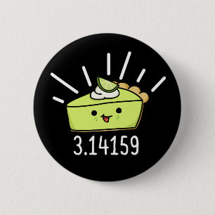 Math Pi Number Funny Pie Pun Dark BG 6 Cm Round Badge
