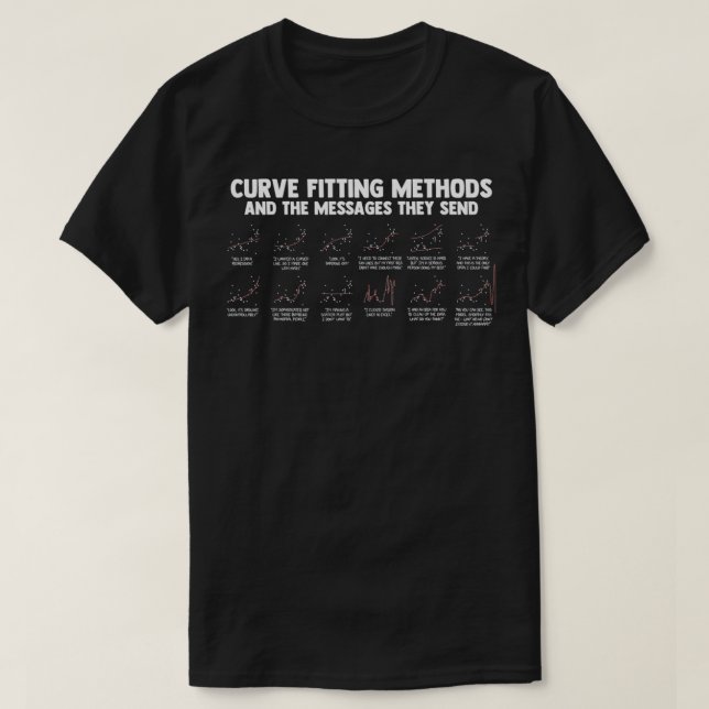 Math Pictograph Statistic Regression Graph Curve T-Shirt (Design Front)