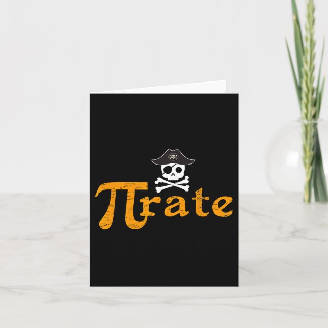 Math Pirate Happy Pi Day  Card (Front)