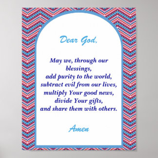 Math Prayer, Sunday School Decorative Poster