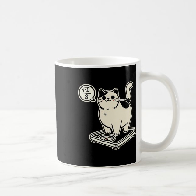 Math Pun Cat i Overate I Over 8 Funny Math Teacher Coffee Mug (Right)