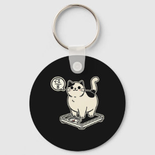 Math Pun Cat i Overate I Over 8 Funny Math Teacher Key Ring