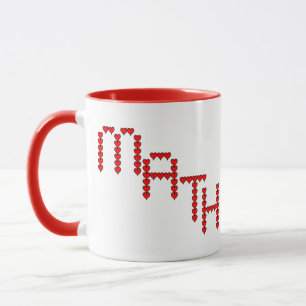Math Red Hearts Text Mug