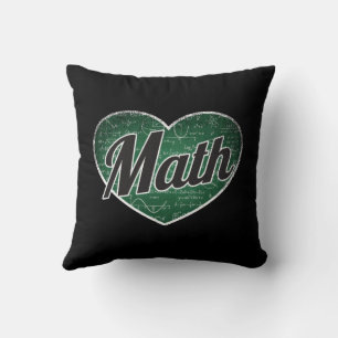 Math Retro Heart Blackboard Love Cushion