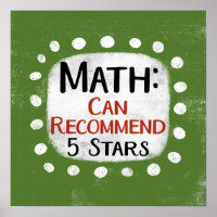 Math Review 5 Stars Poster Wall Art