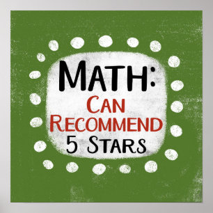 Math Review 5 Stars Poster Wall Art