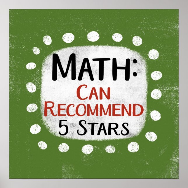 Math Review 5 Stars Poster Wall Art (Front)
