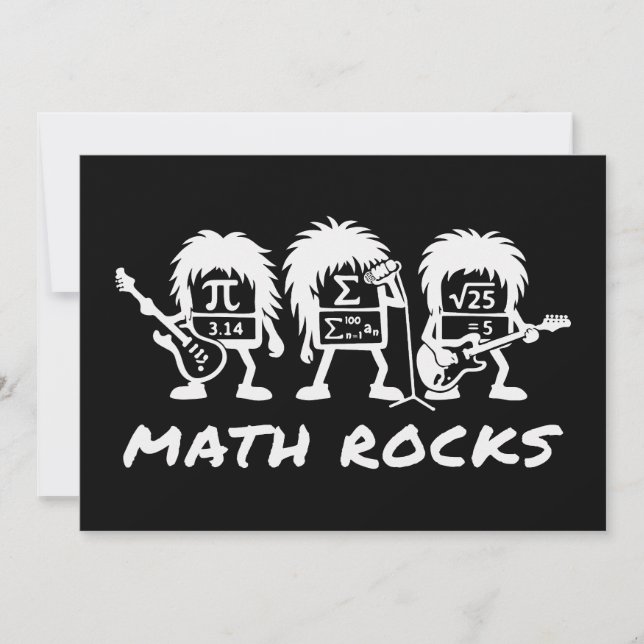 Math Rocks Academic Rock Band Humor Invitation (Front)
