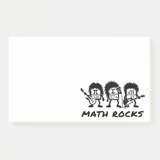 Math Rocks Academic Rock Band Humor Post-it Notes (Front)