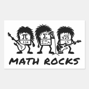 Math Rocks Academic Rock Band Humor Rectangular Sticker