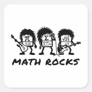 Math Rocks Academic Rock Band Humor Square Sticker