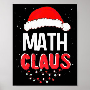Math Santa Claus Christmas Matching Costume Poster