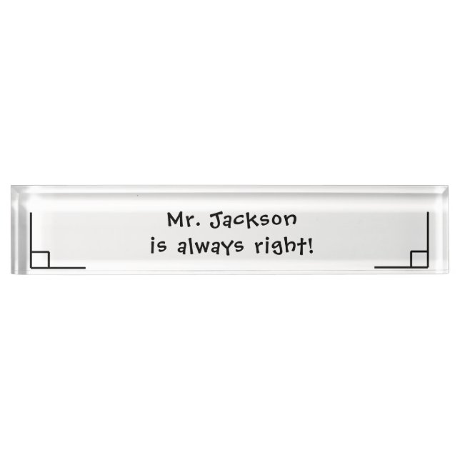 Math School Teacher Funny Nameplate (Front)