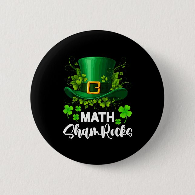 Math Shamrocks St. Patricks Day School  6 Cm Round Badge (Front)