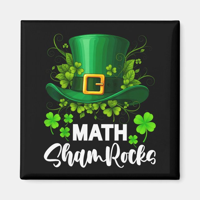 Math Shamrocks St. Patricks Day School  Magnet (Front)