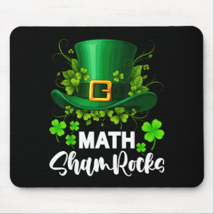 Math Shamrocks St. Patricks Day School  Mouse Pad