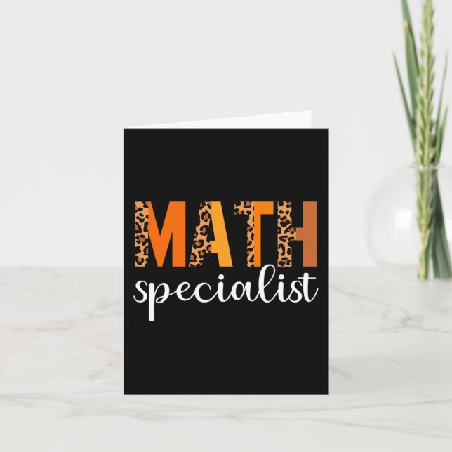 Math Specialist Leopard Thanksgiving Day Funny Fal Card (Front)