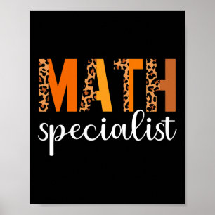 Math Specialist Leopard Thanksgiving Day Funny Fal Poster