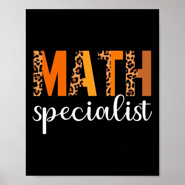 Math Specialist Leopard Thanksgiving Day Funny Fal Poster (Front)
