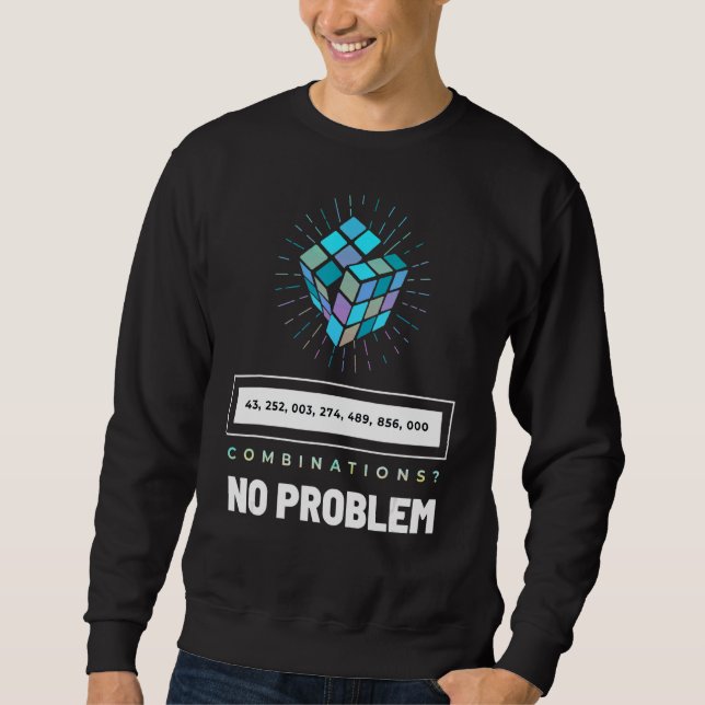 Math Speed Cubing Puzzle Cubing Cuber Combinations Sweatshirt (Front)