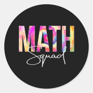 Math Squad Tie Dye Back To School women appreciati Classic Round Sticker
