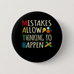 Math Student Mistakes Mathematics Maths Teacher 6 Cm Round Badge