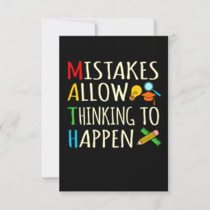 Math Student Mistakes Mathematics Maths Teacher RSVP Card