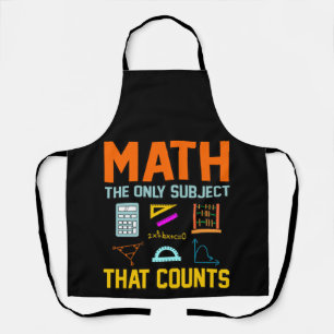Math Subject Counts Mathematic Maths Teacher Apron