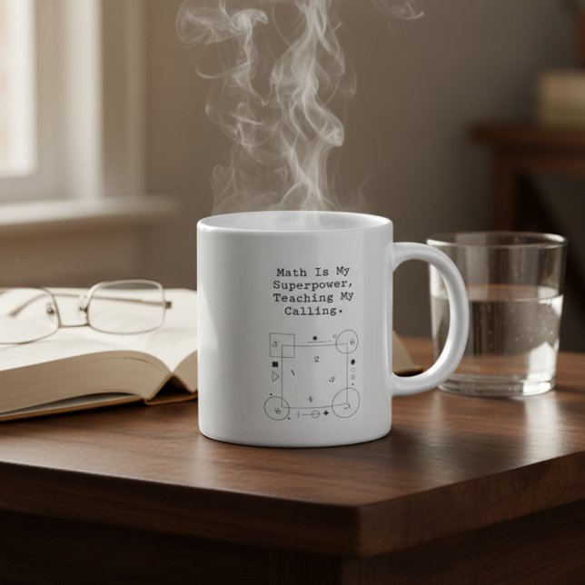 Math Superpower Teacher | Calling & Passion Coffee Mug (Creator Uploaded)