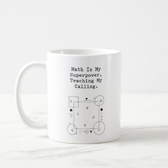 Math Superpower Teacher | Calling & Passion Coffee Mug (Left)