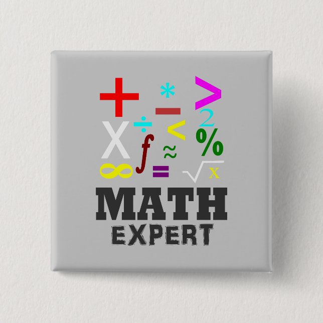 Math Symbols 15 Cm Square Badge (Front)