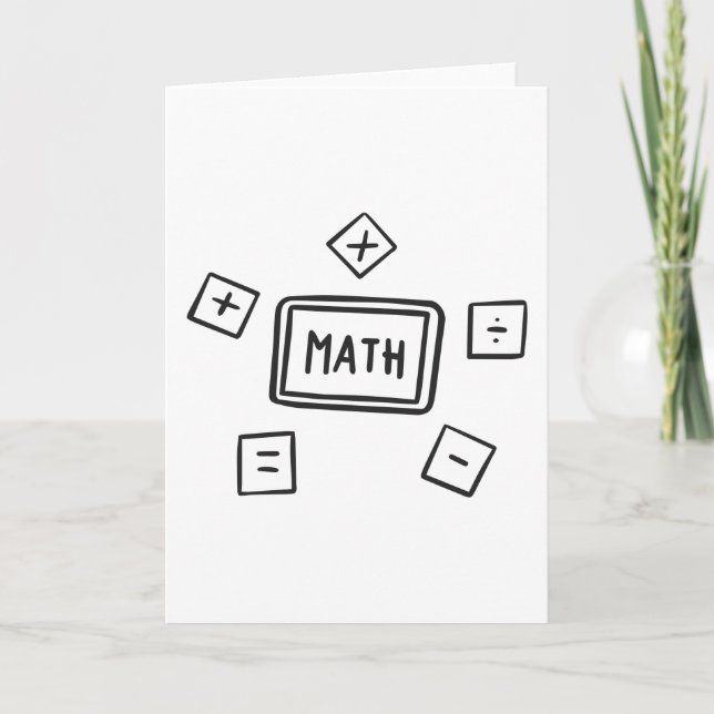 Math symbols for Kids Card (Front)
