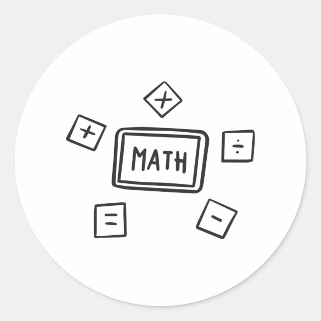 Math symbols for Kids Classic Round Sticker (Front)