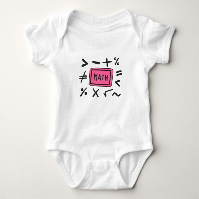 Math symbols for Students and Parents Baby Bodysuit (Front)