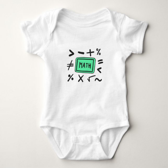 Math symbols for Students and Parents Baby Bodysuit (Front)