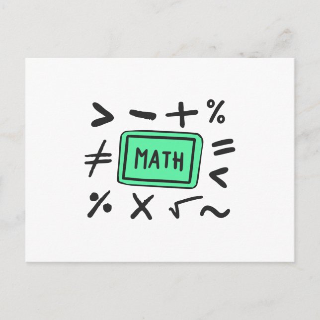 Math symbols for Students and Parents Postcard (Front)