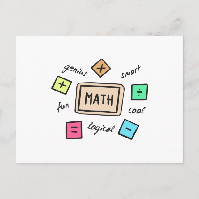 Math symbols for Students and Parents Postcard (Front)