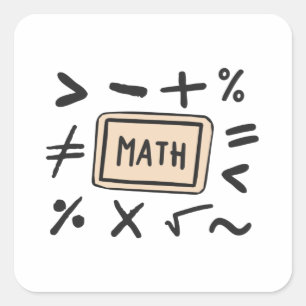 Math symbols for Students and Parents Square Sticker