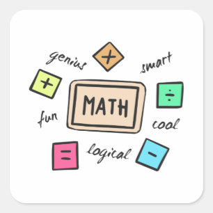 Math symbols for Students and Parents Square Sticker