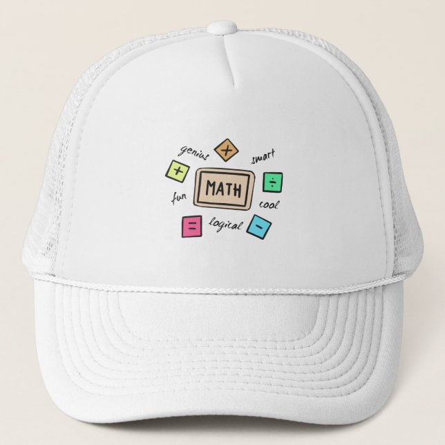 Math symbols for Students and Parents Trucker Hat (Front)