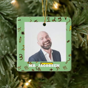 Math Symbols Frame Teacher Ceramic Ornament