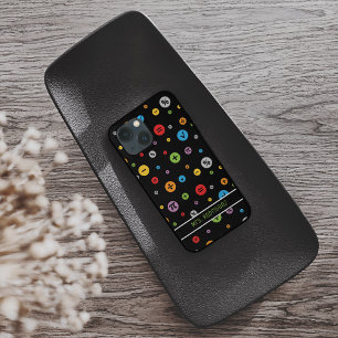Math Symbols in Colourful Circles Pattern on Black iPhone 13 Mini Case