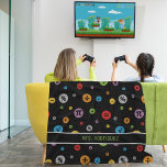 Math Symbols in Colourful Circles Pattern on Black Fleece Blanket<br><div class="desc">Design just for the math people in your life. Bright coloured circles filled with mathematics symbols - plus sign, minus sign, equals, square root, divide and pi. Red, blue, yellow, green, orange, purple and white dots on a black background. Perfect option for math lovers and mathematics teachers or professors. Personalise...</div>