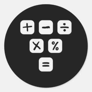Math Symbols mathematical Signs Maths Classic Round Sticker