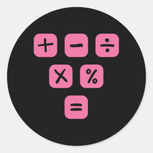 Math Symbols mathematical Signs Maths Classic Round Sticker