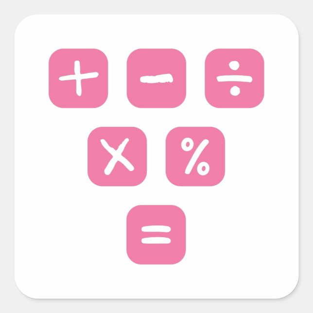 Math Symbols mathematical Signs Maths Square Sticker (Front)