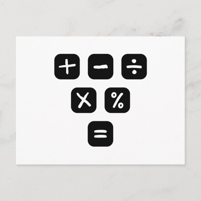 Math Symbols mathematical Signs Postcard (Front)