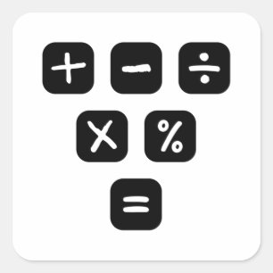 Math Symbols mathematical Signs Square Sticker