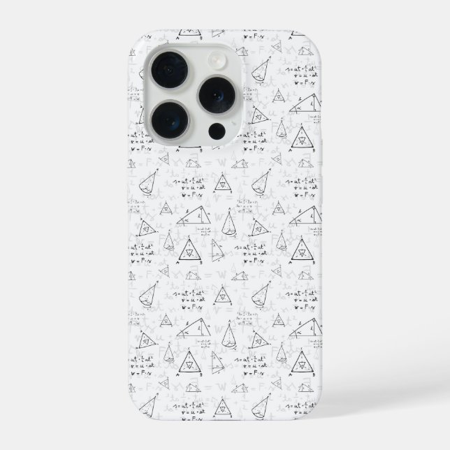 Math Symbols Pattern Minimalist Geek iPhone Case (Back)