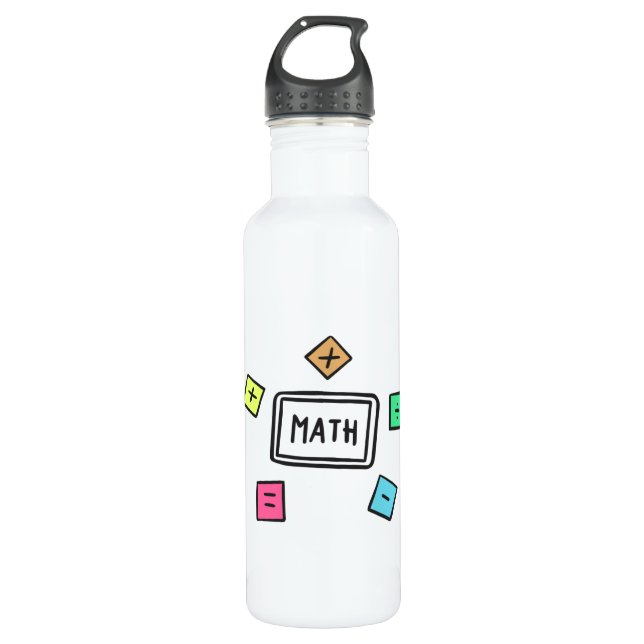 Math symbols Students and Parents 710 Ml Water Bottle (Front)